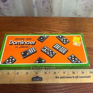 Vintage Double Nine Dominoes 55 Pieces Black Embossed Floral Back Classic‎ Game